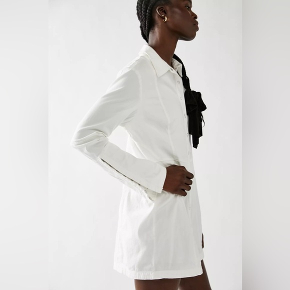 FREE PEOPLE Thea ivory shirt Minidress Size Medium - Picture 13 of 15